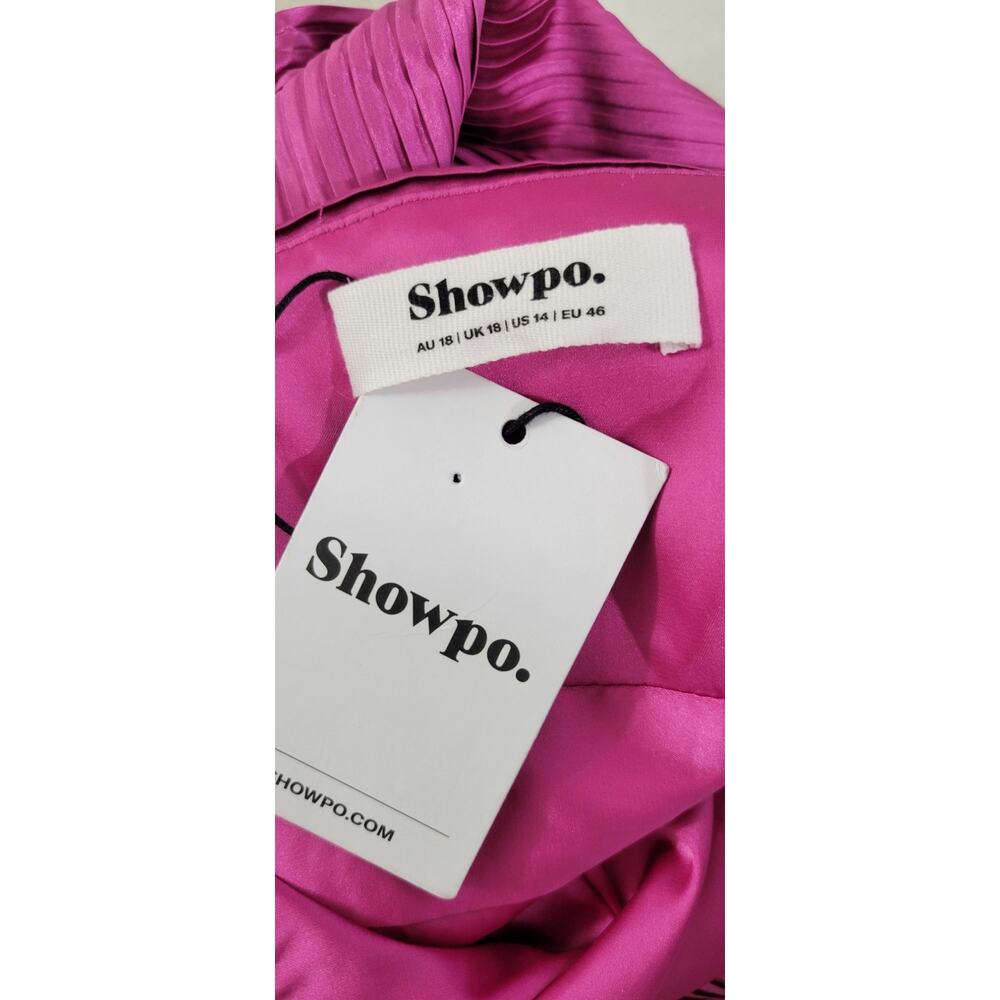 Show Po Dress Womens 14 One Shoulder Vibrant Bold Sexy Dress Long Whimsical NWT - Picture 12 of 13